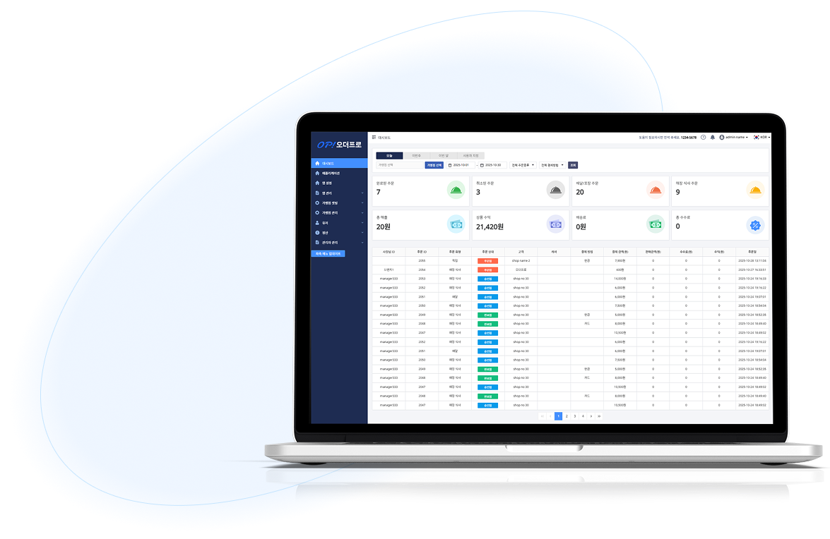 주문 배송 대시보드